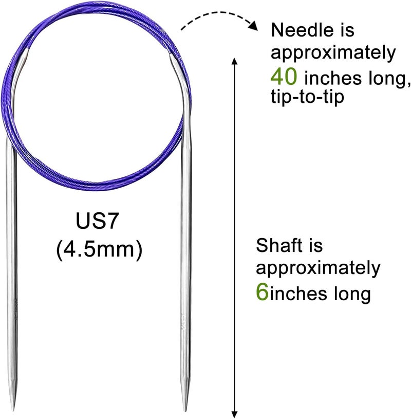 Soosui 4.5 mm Circular Knitting Needles US7 |40 inches/100 cm | Suitable for Beginners to Knit Sweaters, Scarves, Blankets and Other Projects! - Image 2